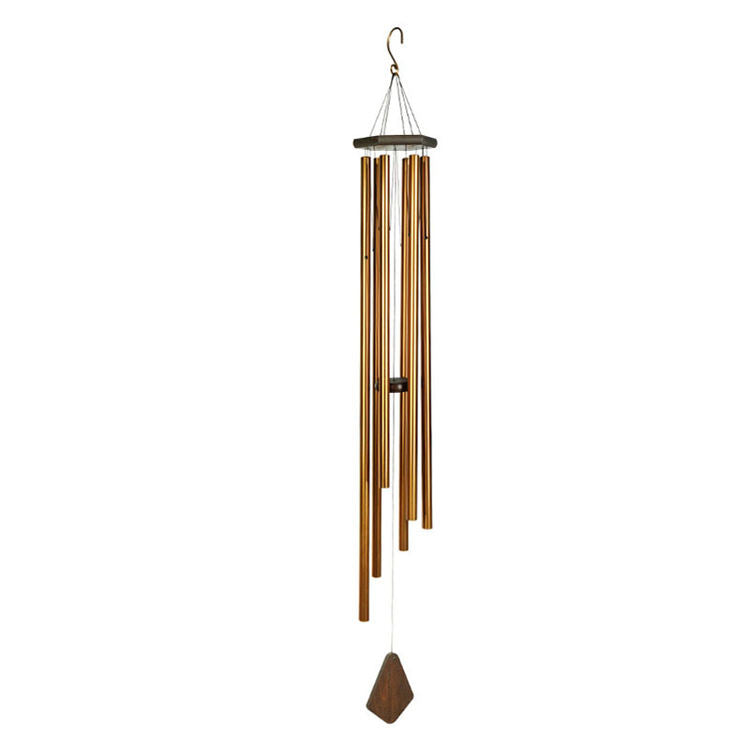 Classic Bronze 8-Tube Wind Chime — Deep Tone Outdoor Porch Garden Hanging