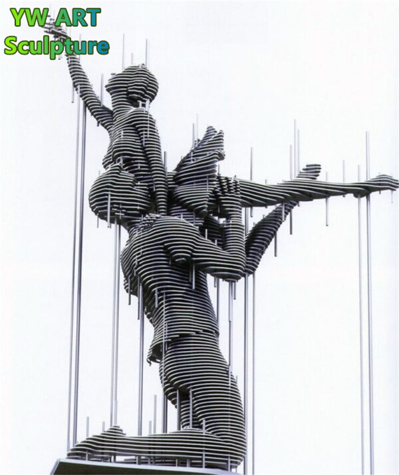 Geometric 'Stackable' Iron Totem — Whimsical Modular Garden Sculpture